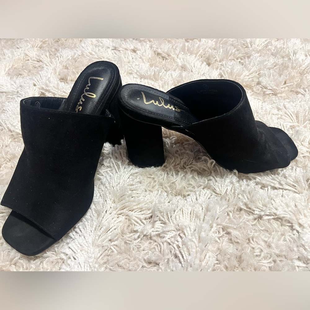 Lulus black blocked heel/mule Women’s Sz 10
